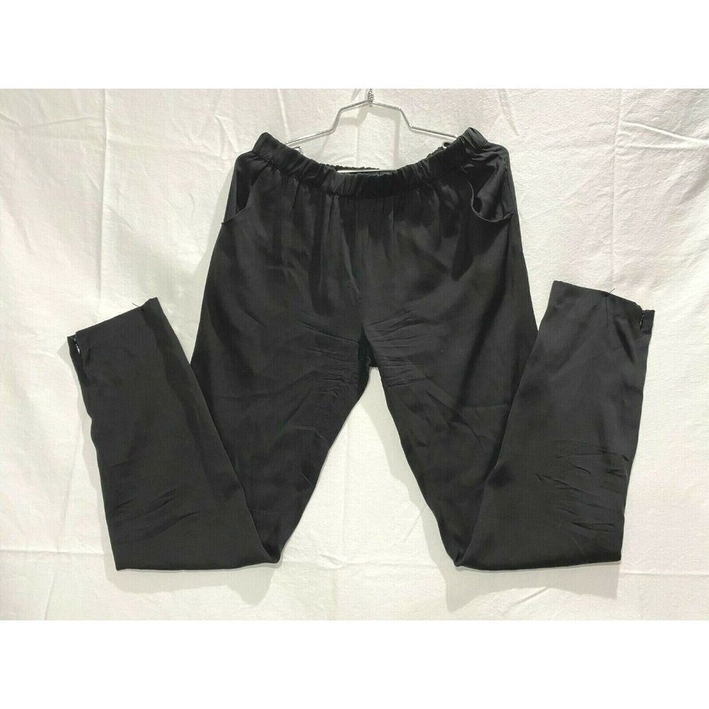 Joe's ankle zip silk blend relaxed waist elastic